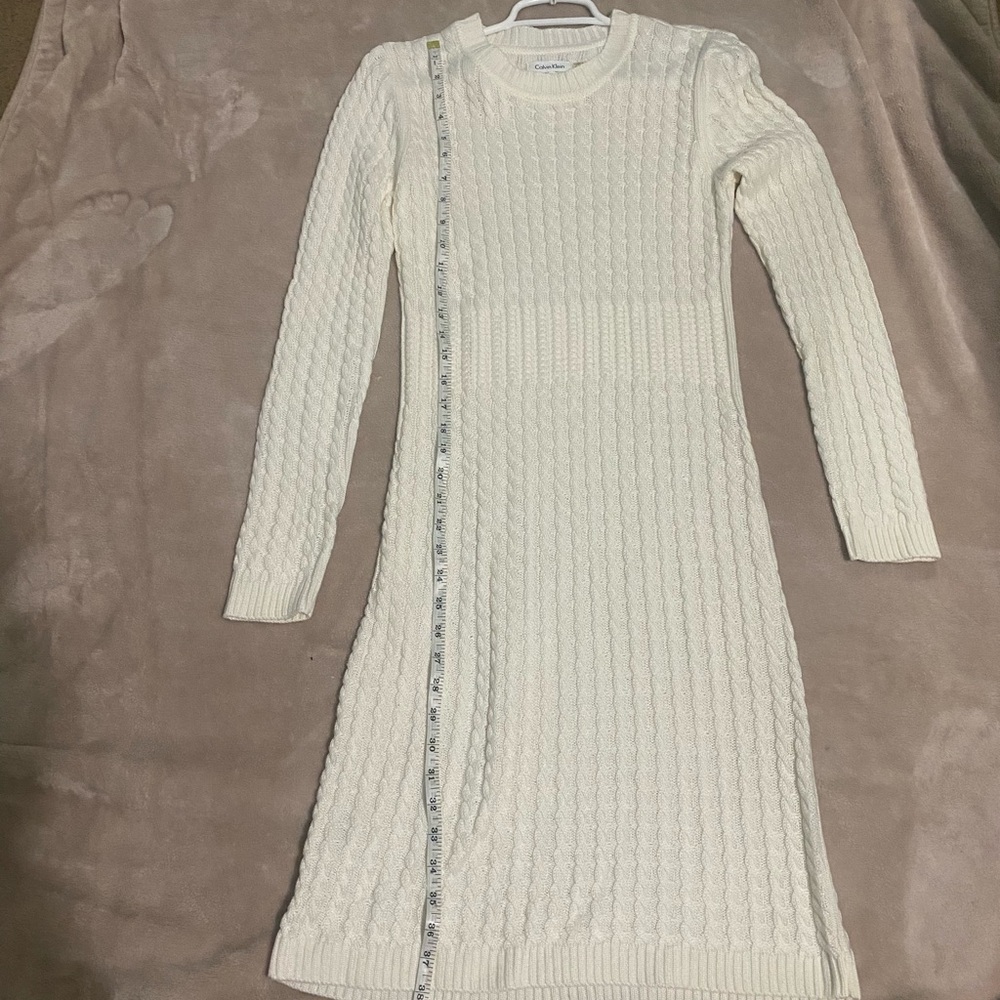 Calvin Klein Small Elegant Cream Knit Dress
